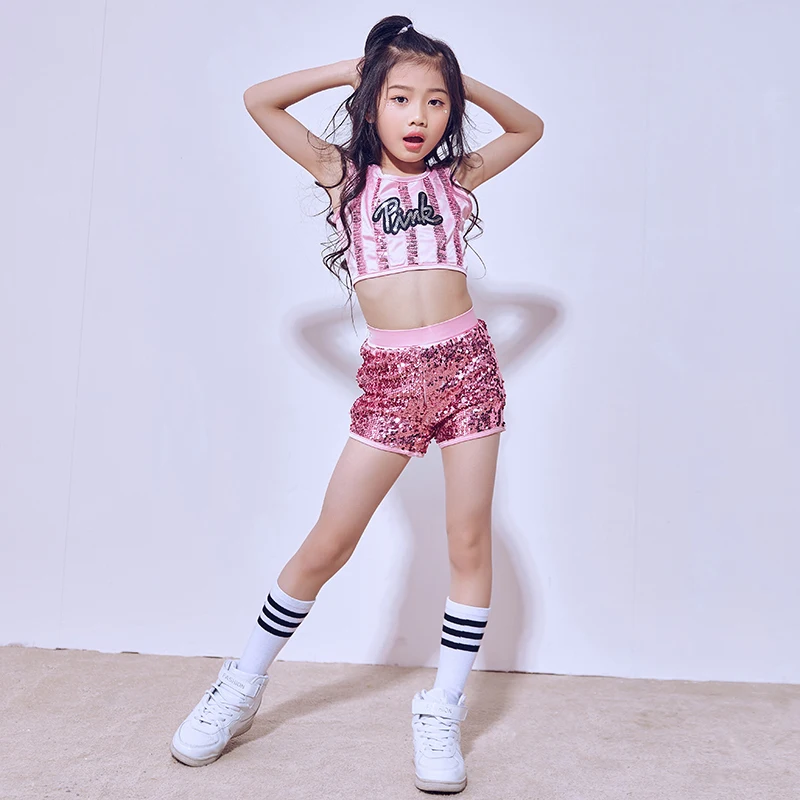 Vêtements de danse Hip Hop pour filles, olympiques de salle de Rh, olympiques de phtalus pour enfants, haut à manches longues, chemise de danse, sweat-shirt moderne, streetwear