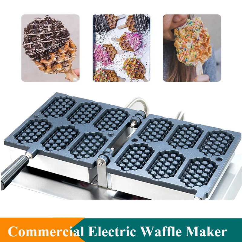 Electric Constant Temperature Honeycomb Sticks Waffle Making Machine 6PCS Non-Stick Pot Waffle Maker Machine