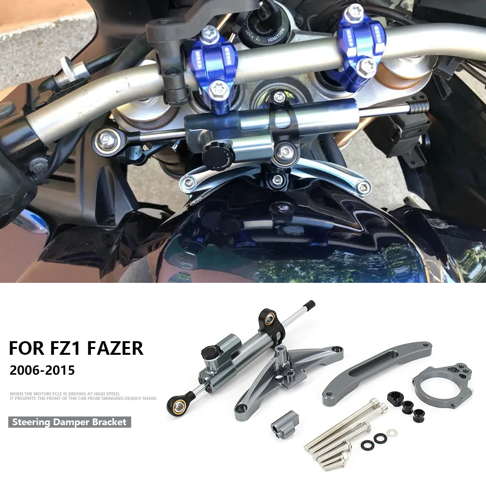 

New Steering Damper Motorcycle Accessories Bracket Set Stabilizer Linear Dampers Mounting Support For Yamaha FZ1 FAZER 2006-2015