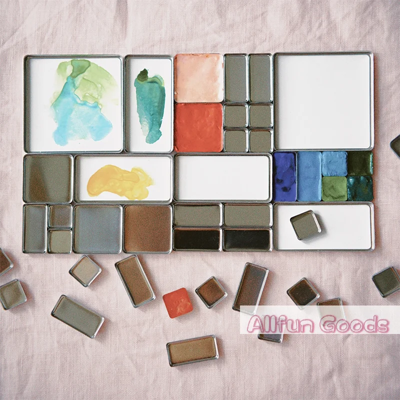[TG835]Watercolor Box Packaging Grid 0.5ml/1ml/2ml For Travel Box Magnetic Aluminum Palette Professional Paint Art Supplies