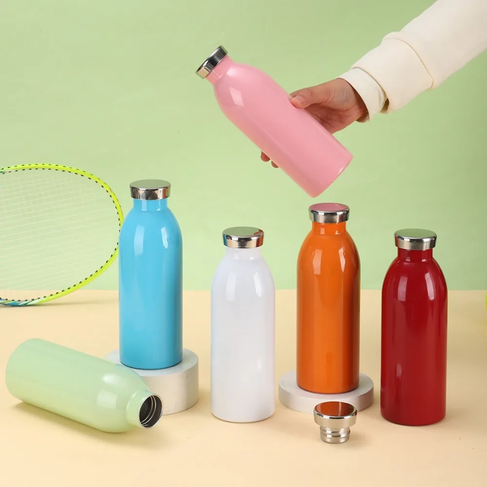 500ml Small Mouth Milk Bottle Thermos 304 Stainless Steel Vacuum Insulated Water Bottle Portable Outdoor Sports Cup