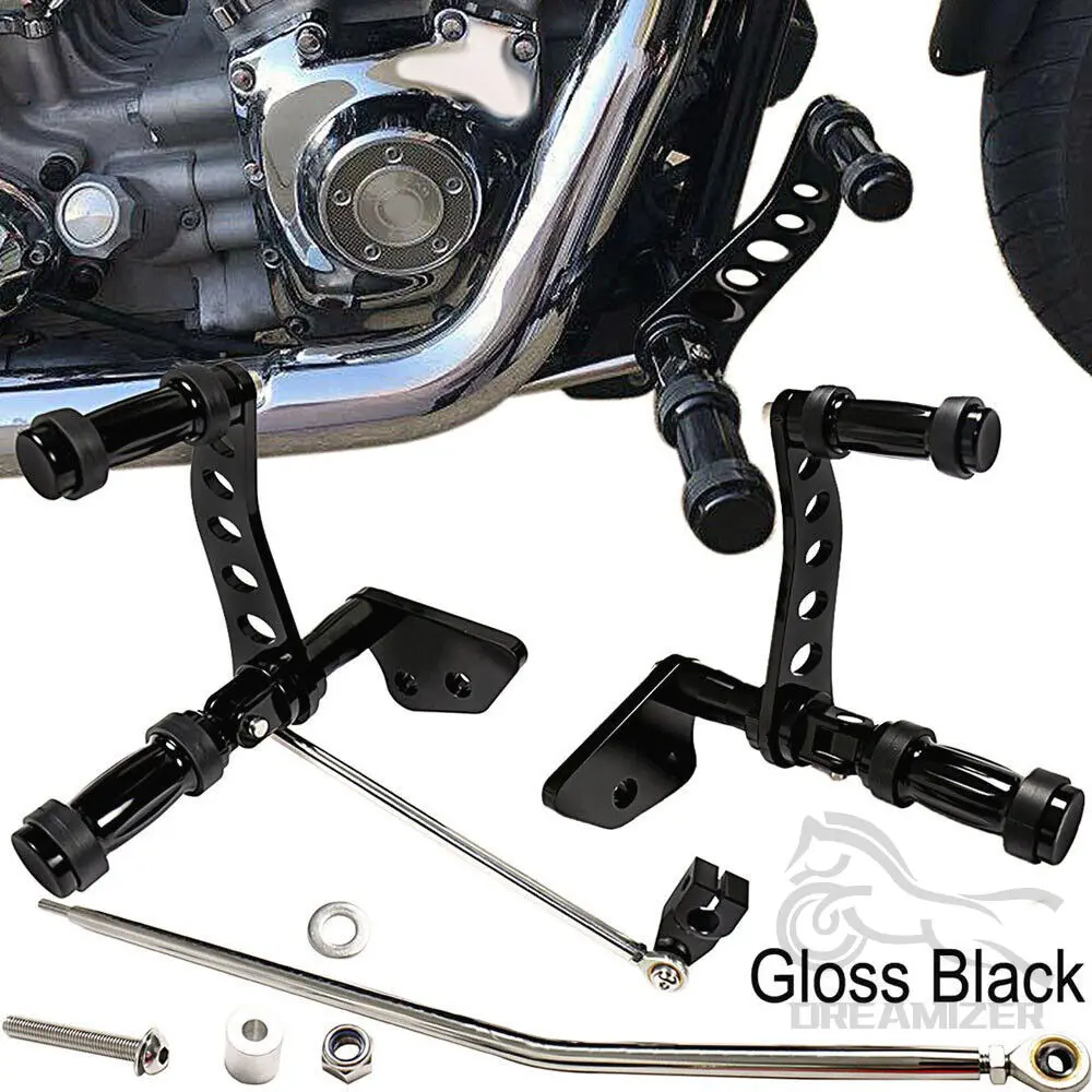 Motorcycle Forward Controls Complete Kit Footpegs Shifter Levers Linkages For Harley Sportster XL883 Custom XL1200 Forty Eight