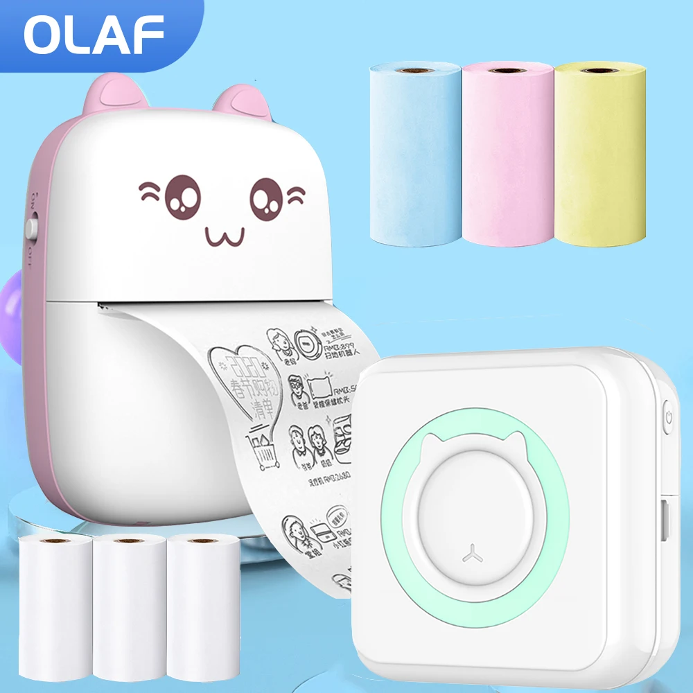 Portable Thermal Printer Mini Bluetooth Wireless Photo Pocket Thermal Label Printer Makeid Inkless Multi-funtion HD Miniprint