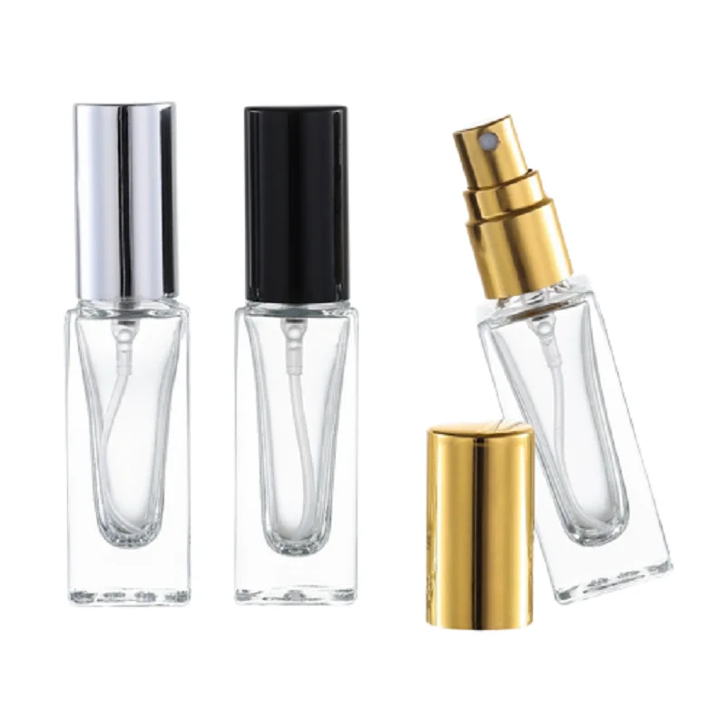 30 pçs perfume spray garrafa de vidro transparente vazio 5ml bomba spray ouro prata preto tampa recipiente portátil recarregável garrafa atomizador