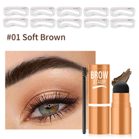 VIBELY Best Seller 3-in-1 Eyebrow & Hairline Kit - Waterproof Long-Lasting Brow Powder, Dye Cream + Stamp Powder | Lazy Girl Eas