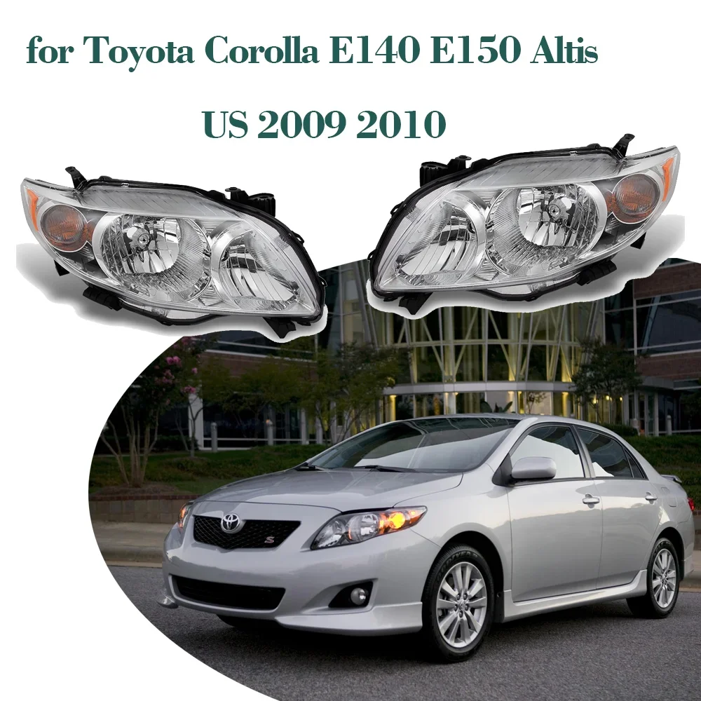 Car Headlights Assembly for Toyota Corolla E140 E150 Altis US 2009 2010 Fog Lights Map Halogen Corner Side Lamps LED Accessories