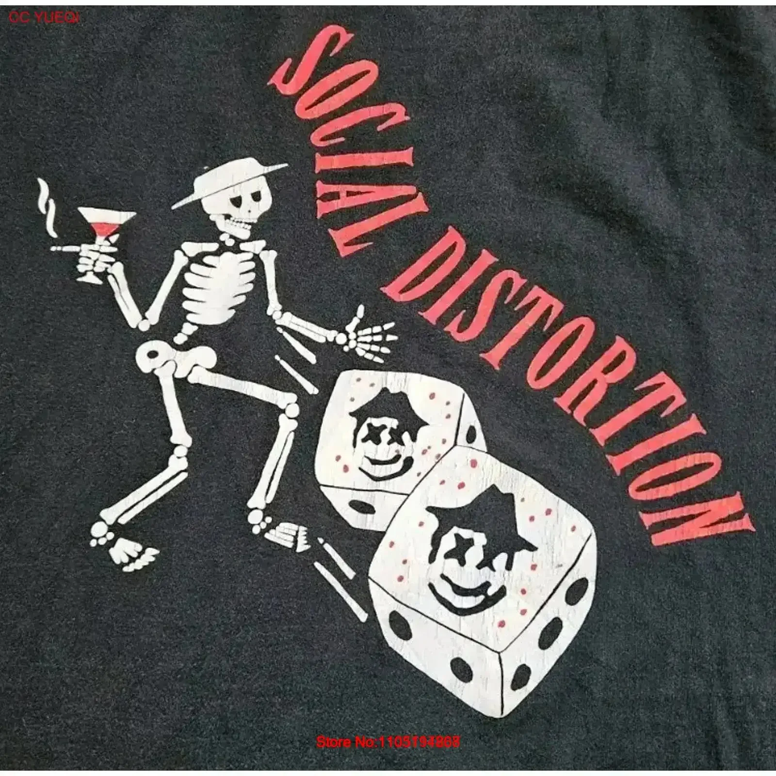 Vintage 90s Social Distortion Bad Luck Concert Tour T Shirt XL Cut Off Punk Washed Slightly Stretched designer clothes vintage