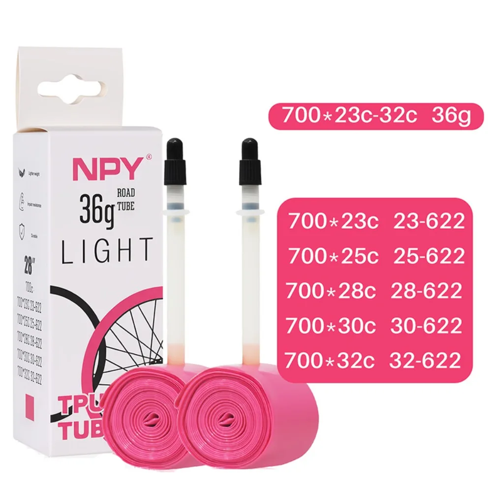 

Велосипедная камера NPY с защитой от проколов 28G/36G для шоссейных велосипедов 700C 23C 25C 28C 30C 32C, ультралегкая ТПУ камера с ниппелями Presta 45/65/85 мм