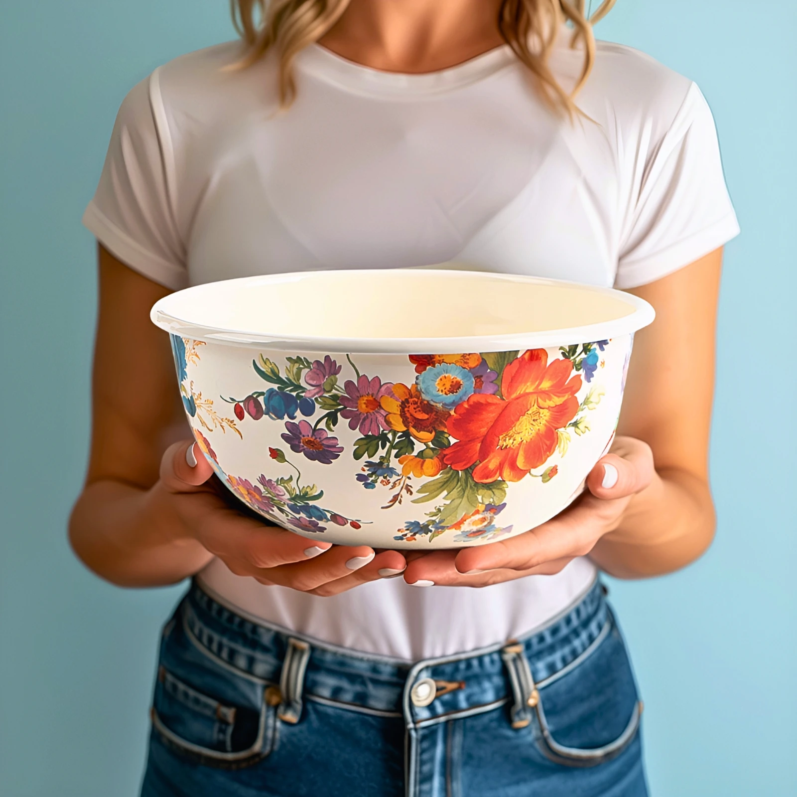 Healthy Life Starting from Here: Practical Enamel Salad Mixing Bowl