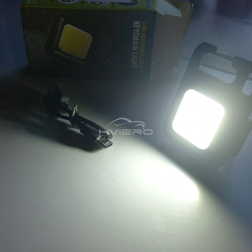 Portable Keychain Light Mini Multifunctional Camping Flashlight USB Rechargeable Work LED Bright COB Pocket Clip Lantern 1-10Pcs