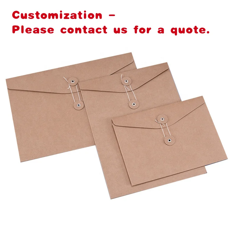 

на заказ. Пользовательские поздравительные открытки. Использование квадратных бумажных конвертов из крафт-бумаги с застежкой на веревке.