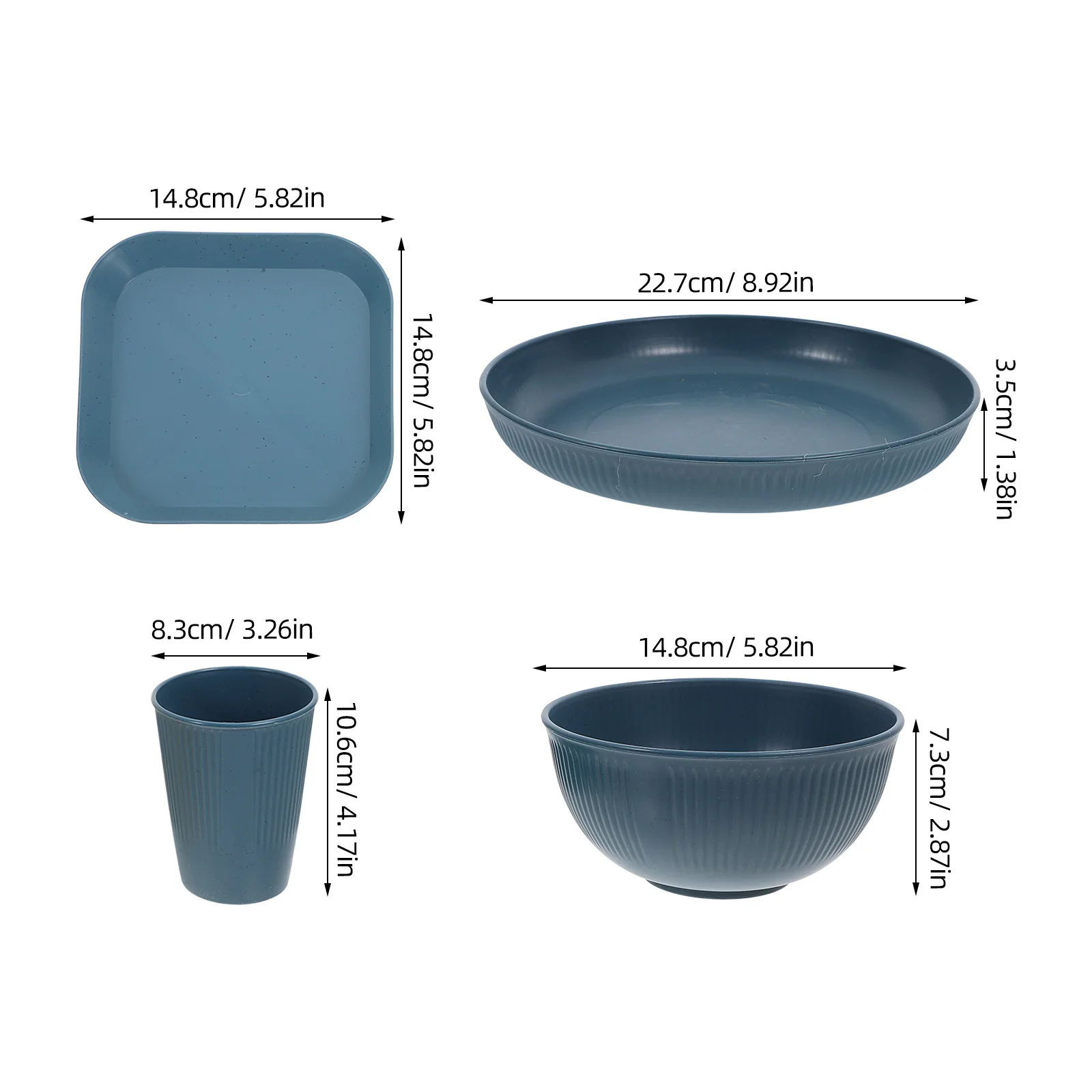 1 Zestaw Niezniszczalnych Naczyń Obiadowych Talerze Miseczki Kubki Kemping Impreza Lekka Zastawa Stołowa Zestawy Talerzy i Mis