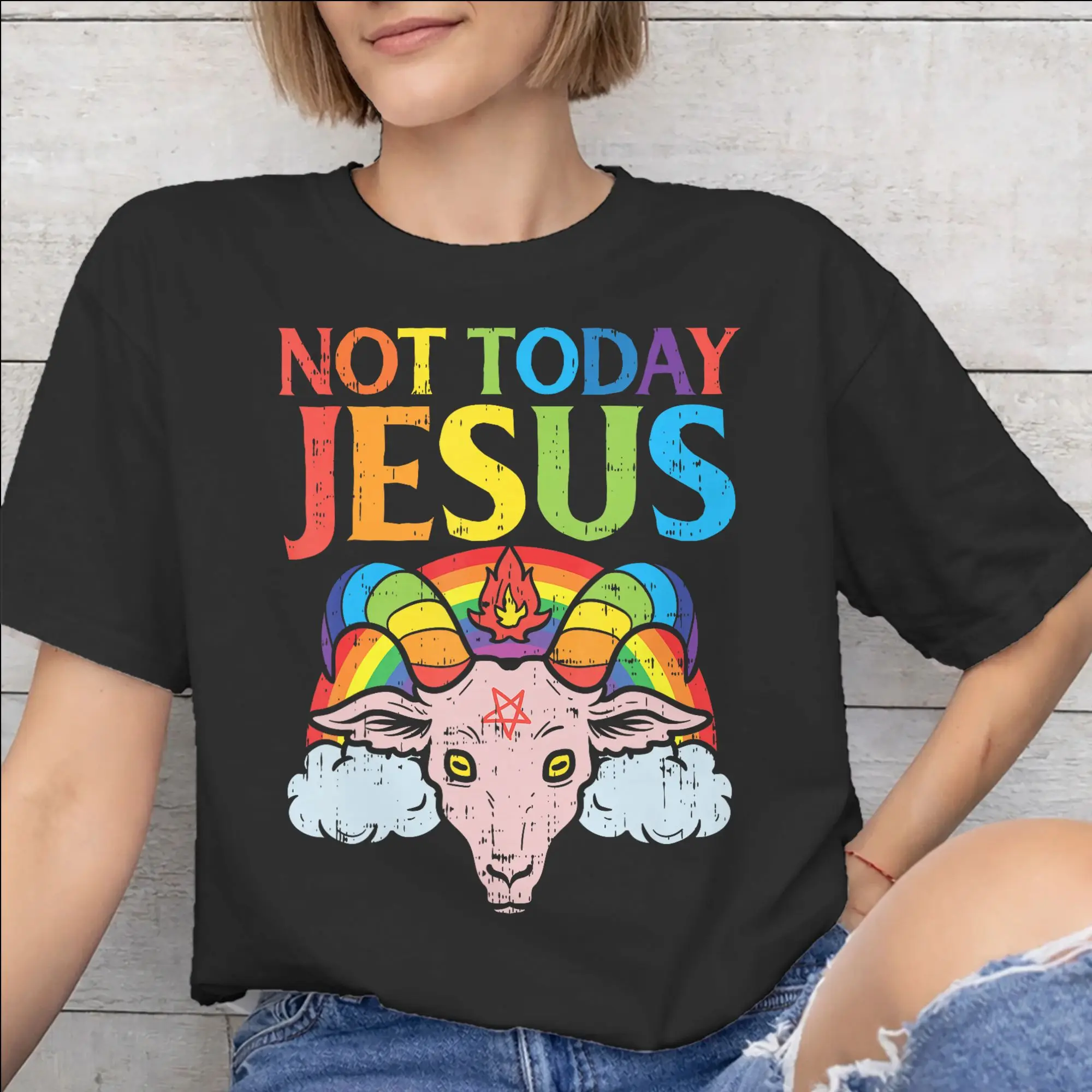 Men Women Graphic Print Jesus Esperanza Devida Spanish   Tee T Shirt Cotton  T-shirts Clothing