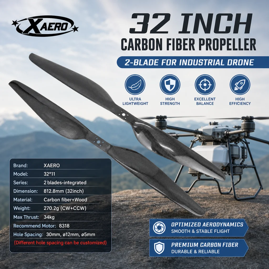 XAERO 32 inch 3211 Carbon Fiber 2-Blade Propeller for 8318 Motor