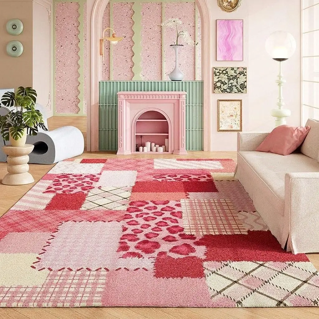 Modern Color Patchwork Living Room Sofa Carpet Decoration Home Antiskid Washable Bedroom Kitchen Floor Mats Large Size Study Rug