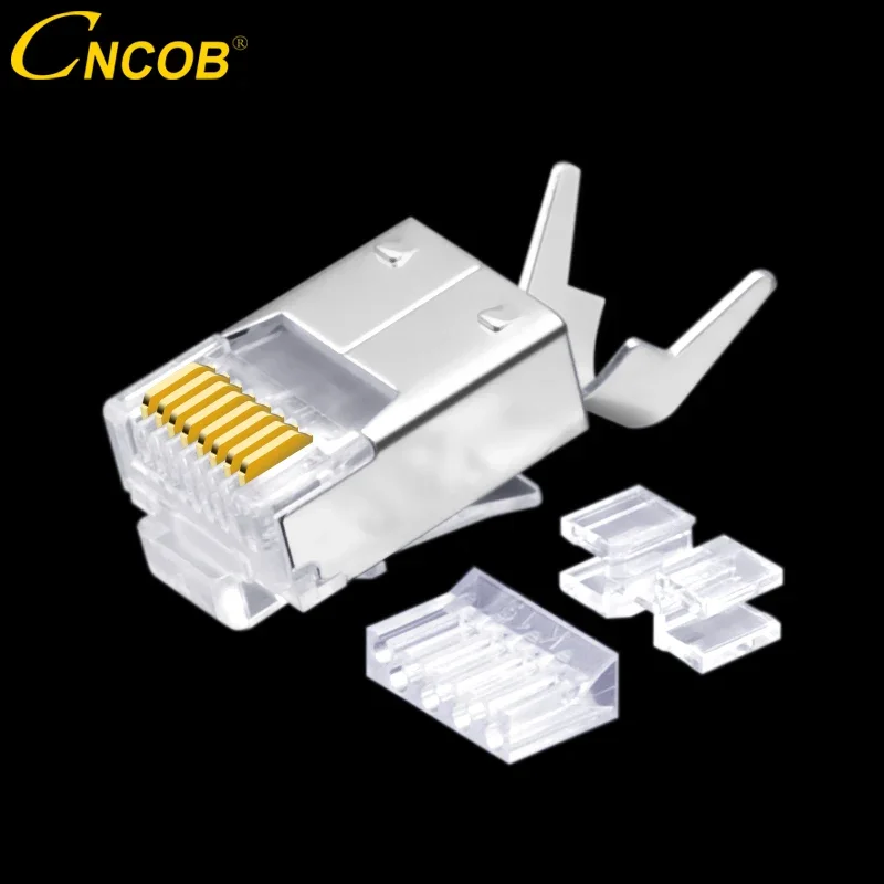 Connettori CNCOB Cat6 RJ 45 FTP, estremità cavo di rete Gigabit 8P8C con spina modulare in cristallo Ethernet RJ45 in tre pezzi