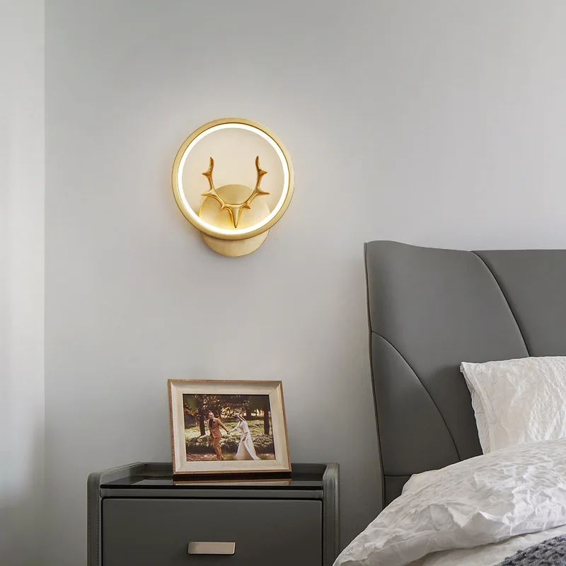 Exquisite indoor study reading LED wall lamp, night corridor entrance lamp, home decoration all copper wall lamp