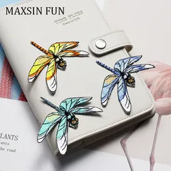 Iron on Flying Dragonfly Fabric Patch 1 Piece 6.3*7.6cm Green Yellow Blue Cute Animal Sticker for Clothing DIY Accessories