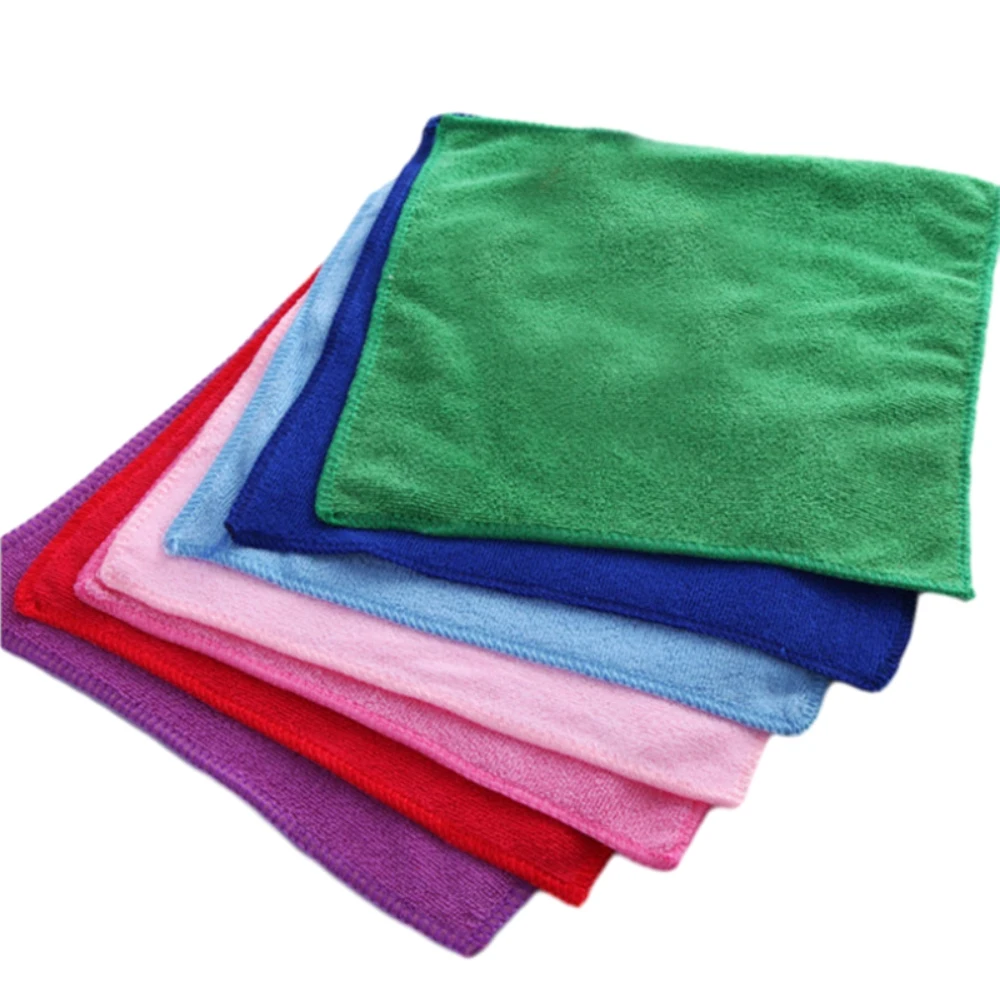 

12PCS Colorful Soft Microfiber Hand/Face Towel 30 x 30cm Soft and Thick Pendable Square Towel Fiber Kitchen Cleaning Cloth