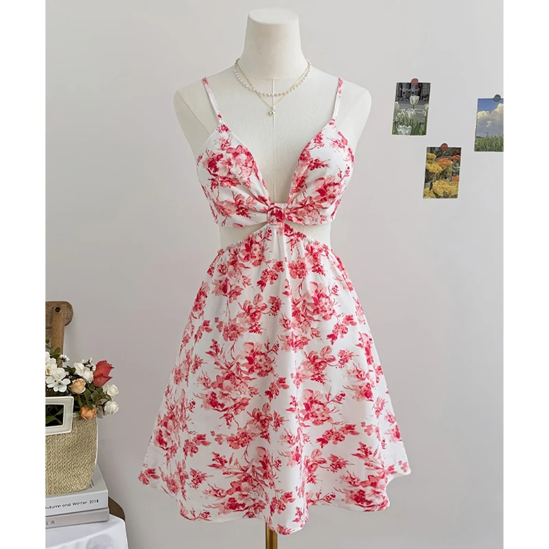 Minivestidos florales elegantes de verano para mujer, vestido