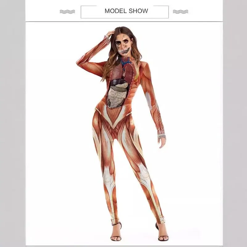 

Chrisas Funny Printed Jumpsuit Halloween One-Piece Suit Women's Ethnic Costume Stage Performance Clothing Chinese Manufacturer