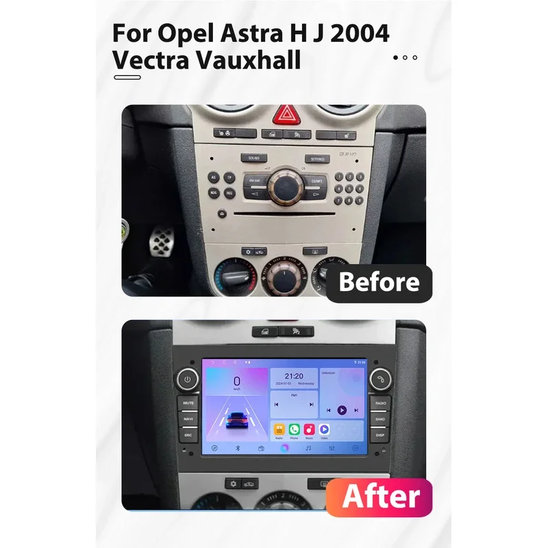 Stereo Head Unit Car Radio Player For Opel Astra H J 2004 Vectra Vauxhall Carplay Android Auto Mirror Link GPS Navigation BT RDS