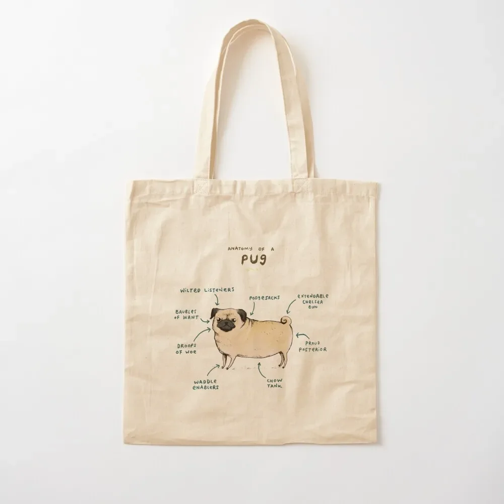 

Anatomy of a Pug Tote Bag shopper bag woman ecological bags hand bag reusable grocery bags