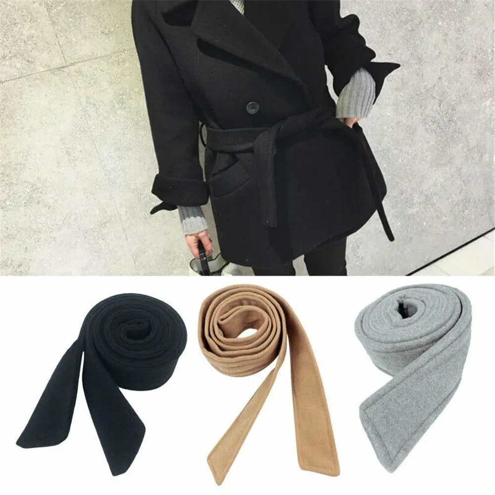 Fashion Faux Wool Belt Tie Woolen Sash Coat Belt Overcoat Jacket Sweater Unisex Tie 175cm*5cm