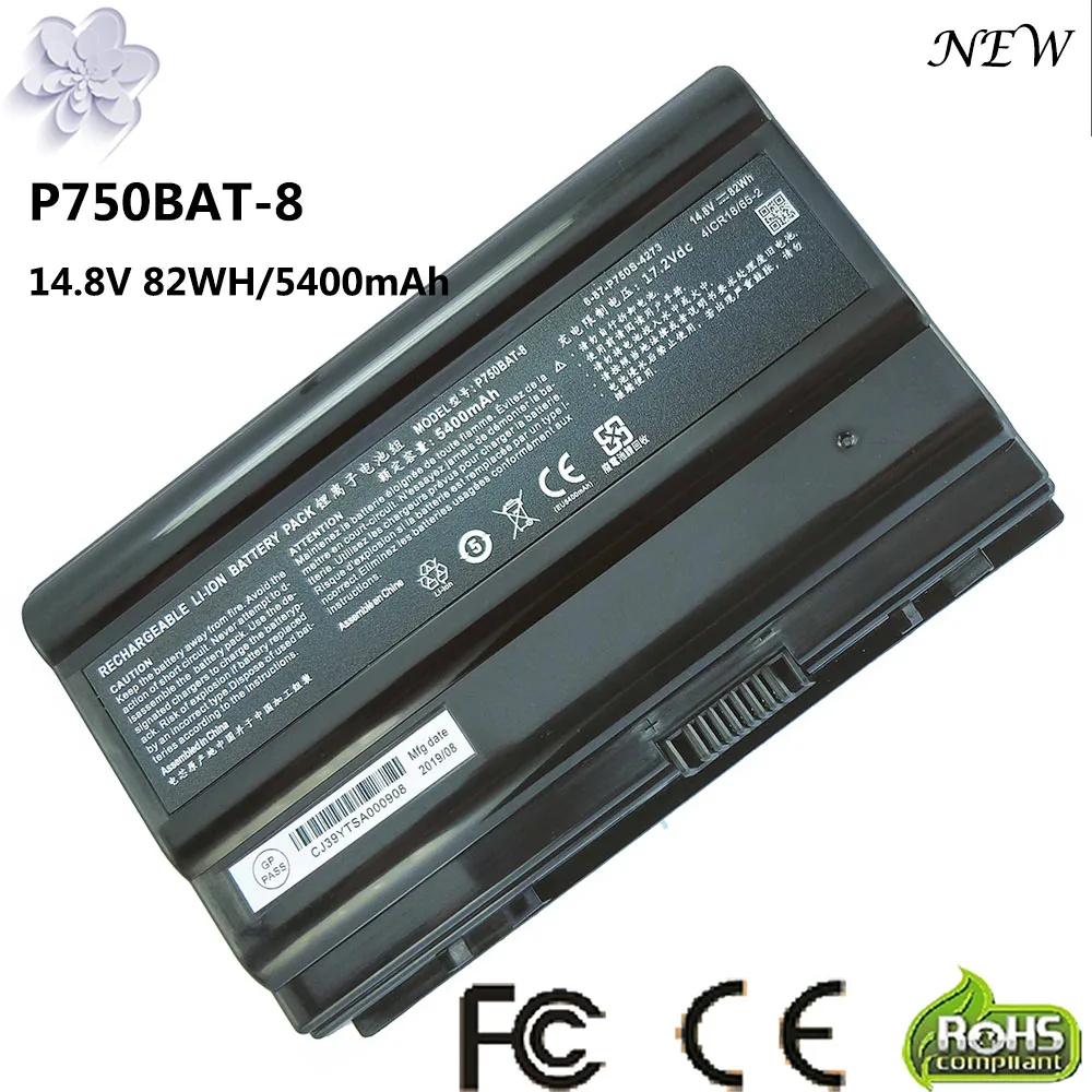 

14,8 V 82Wh ноутбук батарея для Clevo P750BAT-8 6-87-P750S-4271 P750 P750S P751 P751ZM EON17-X X599 XMG