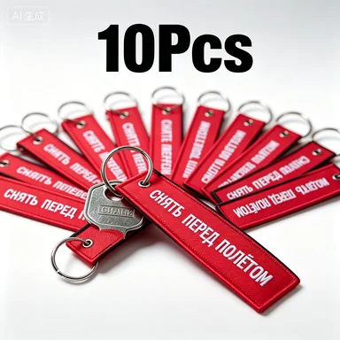 10Pcs Снять Перед Полётом Embroidered Key Strap Aviation Flight Keychain Car Motorcycle Key Accessory