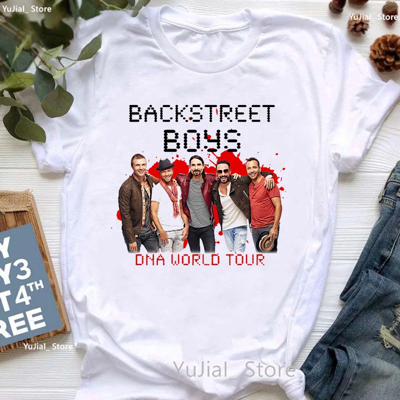 

Pink Tshirt For Women/Girls Backstreet Boys Dna World Tour Graphic Print T Shirt Femme Vintage Music Lover T-Shirt Femme Tops