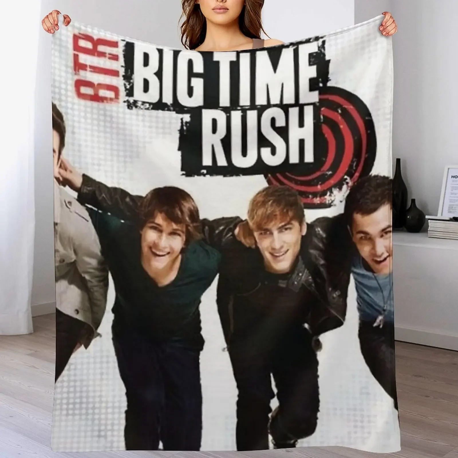 

Big time Rush Throw Blanket Warm Luxury Designer Retros Summer Beddings Blankets