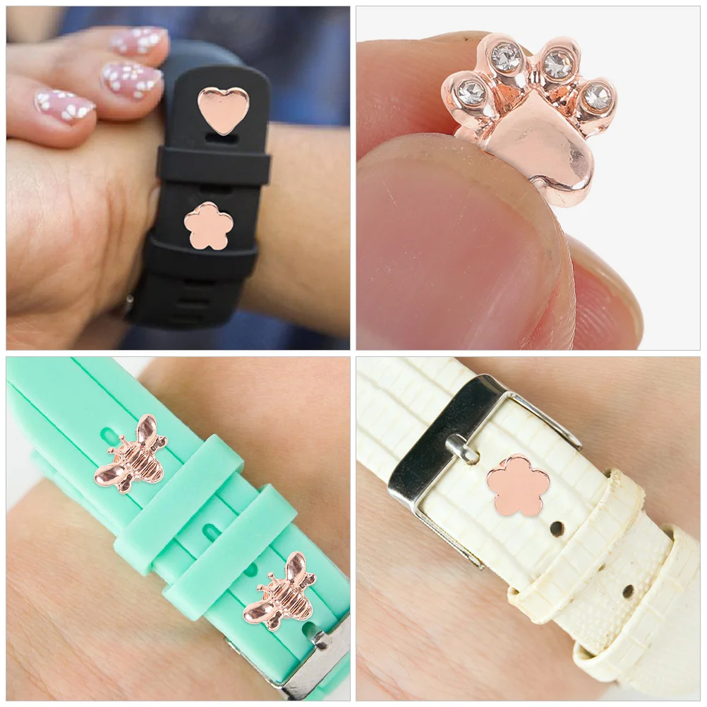 

10Pcs Watch Strap Metal Studs Decorative Charms for Silicone Bands Safe and Durable Charms for Watchband Watchband Metal Charm