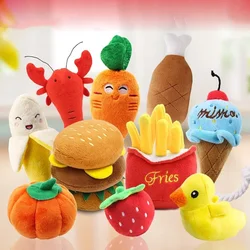 1Pc Pet Toys Fruit Animals Cartoon Dog Toy Stuffed Squeaking Cute Plush Puzzle for Dogs Cat Chew Squeaker Toy Dog Toys