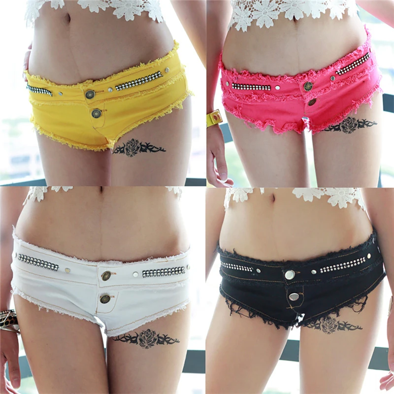 

Sexy Denim Shorts Woman's Ripped Jeans Hot Pants Couple Flirting Convenient Outdoor Exposure Miniskirt Bar Nightclub Clothing