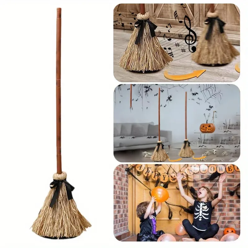 Image of 1/2/3 Stück Schallaktivierte Schwebende Hexenbesen Animierte Tanzende Grusel-Requisite Halloween-Party-Dekoration für Haus und Garten