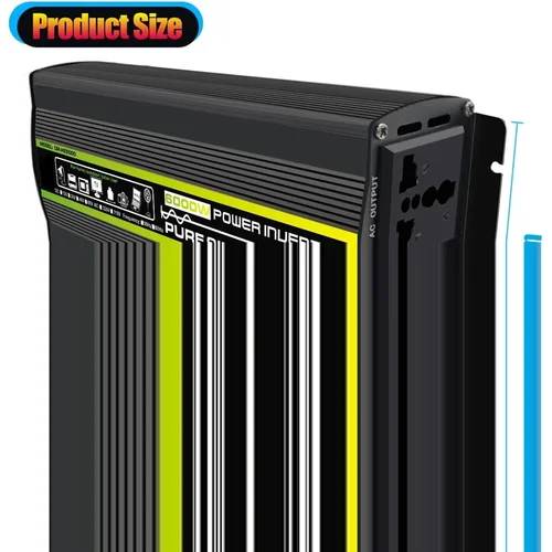 Imagen 2 del producto Inversor de onda sinusoidal pura de 8000/6000/4000/3000W, corte de energía exterior para coche, adaptador de cargador inversor de corriente de 12/24/48/60V a 220V 110V