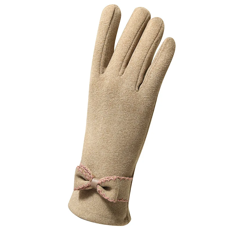 Autumn and Winter Women Gloves with Velvet To Keep Warm Cute and Cold Proof German Velvet New Touch Screen Riding