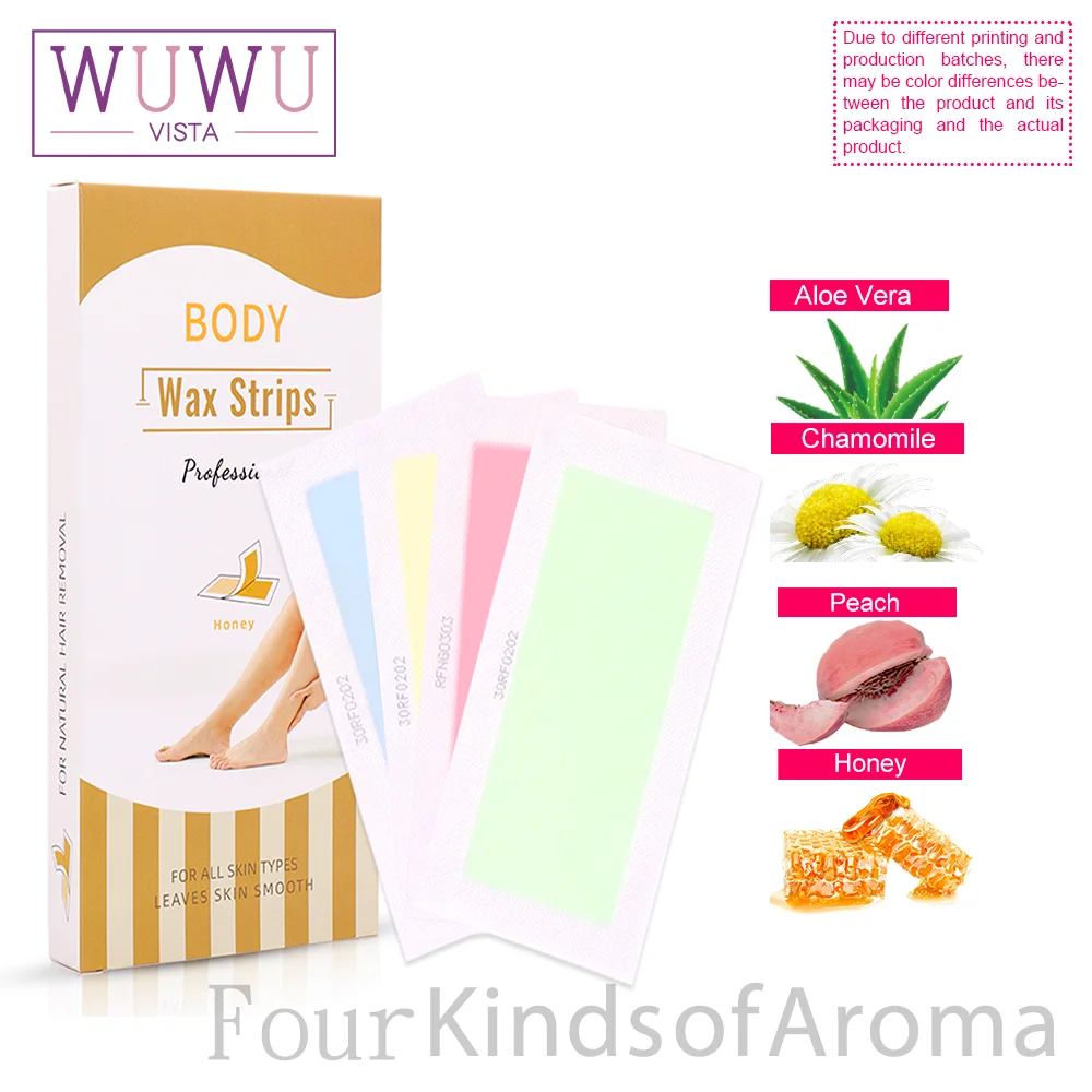 WUWUVISTA 20sticks Hair Removal Wax Strips Portable sugar wax Beauty Tool Ingrown Hair Treatment For Leg Body Face Hair Remover