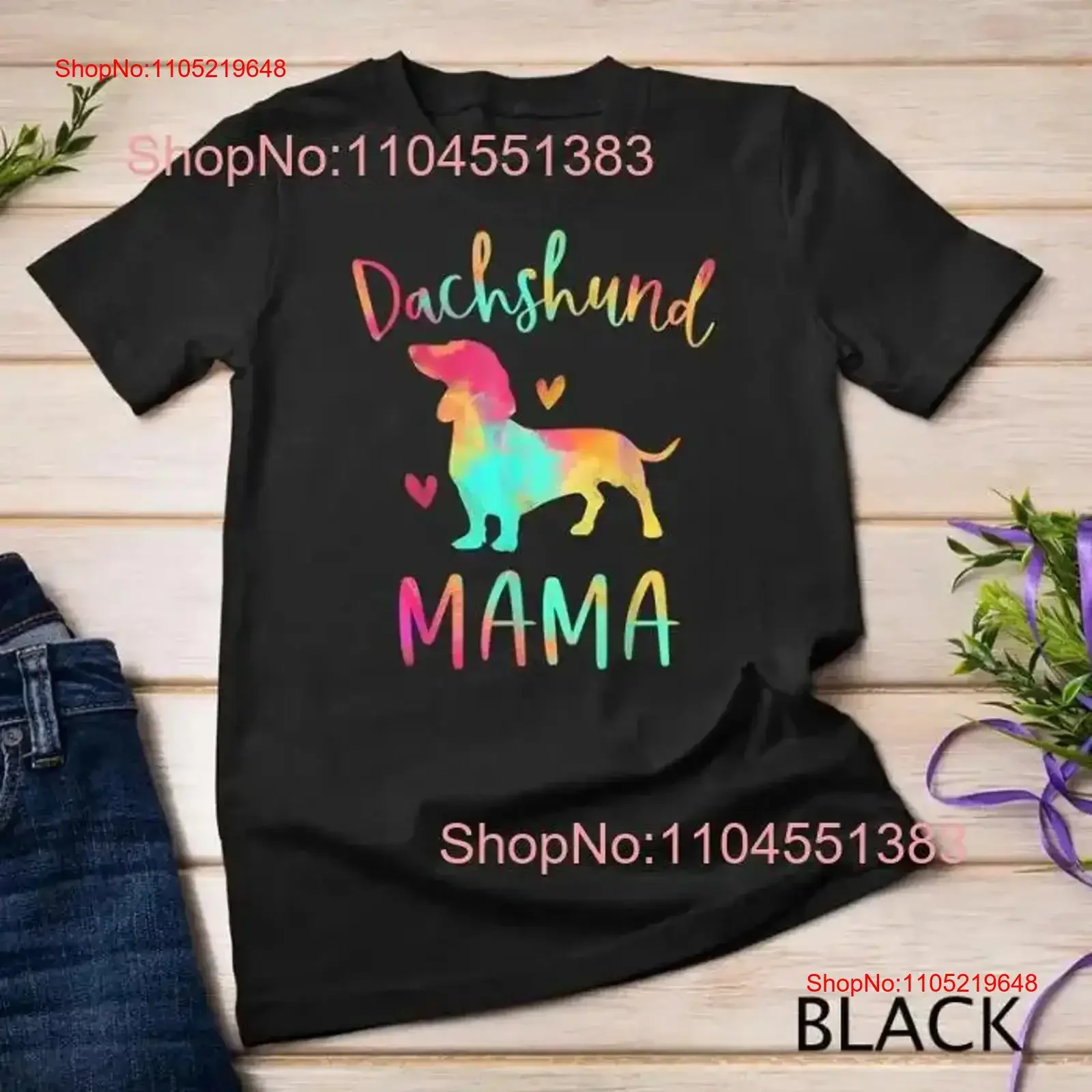 

New T Shirt Dachshund Mama Colorful Doxie s Dog Mom vintage Washed designer clothes graphic Breathable streetwear Slightly