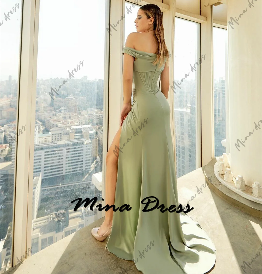 Mina Customized Is Easy to Drive Ball Gowns Backless Elegant Evening Dresses 2024 Luxury Dropped Shoulders Wedding Dress Prom