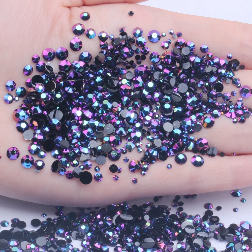 

Resin Rhinestones 2mm-6mm Fushia AB 10000pcs-50000pcs Flatback Non Hotfix Strass Stones Glue On Beads DIY Nails Art Supplies