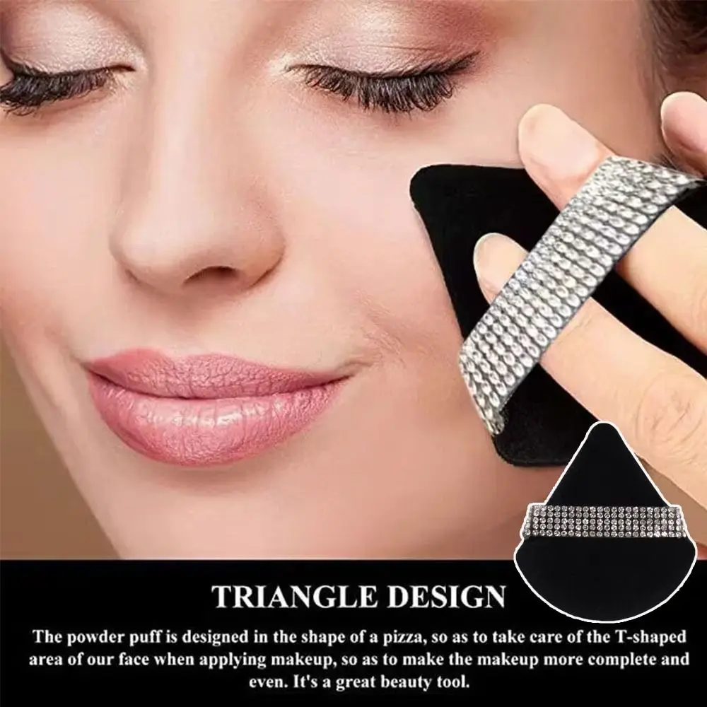 Esponja triangular de diamante para polvo, esponja suave de terciopelo para polvo de diamante, herramienta de maquillaje Facial de belleza, esponja de maquillaje