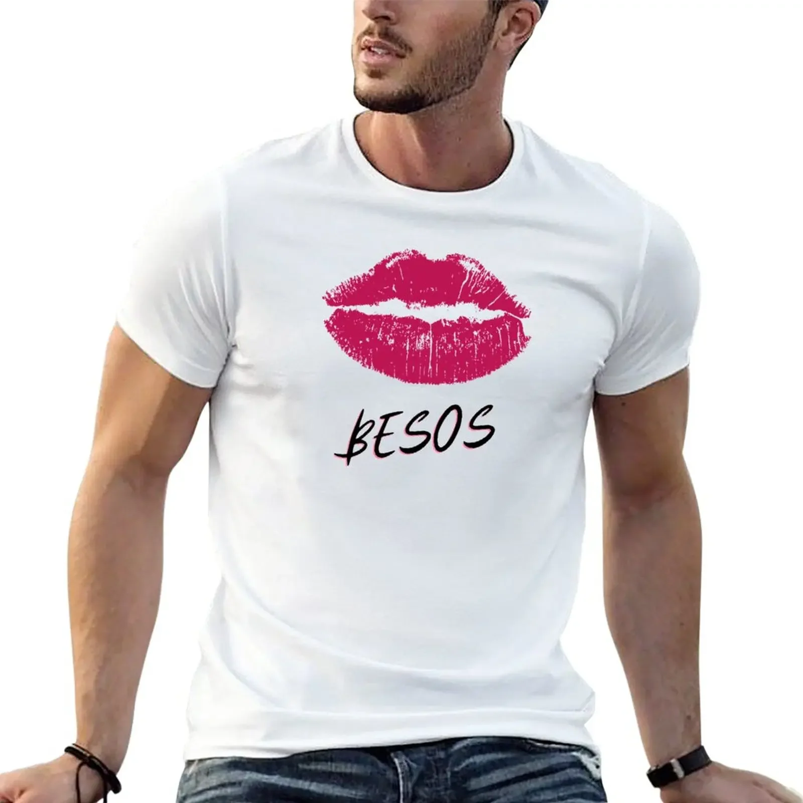 Besos Kisses for the love of your life. T-Shirt graphics sublime customizeds workout shirts for men