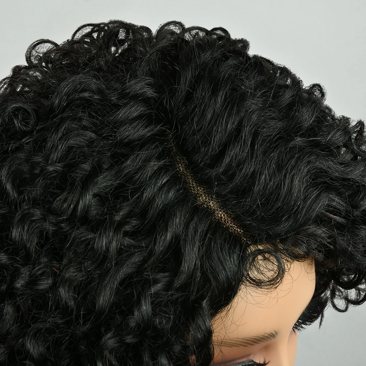 Peruki z ludzkich włosów, kręcone, pixie cut, kolorowe, peruki typu lace front 4x1 z ludzkich włosów, wstępnie wyskubane, z przedziałkiem z boku dla kobiet.