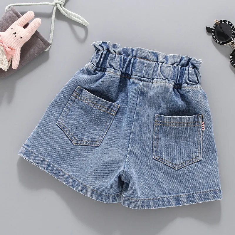 IENENS Girl Jeans Shorts Kids Denim Short Pants Baby Casual Shorts Beach Bottoms Fit 4-13 Years Child Summer Clothes