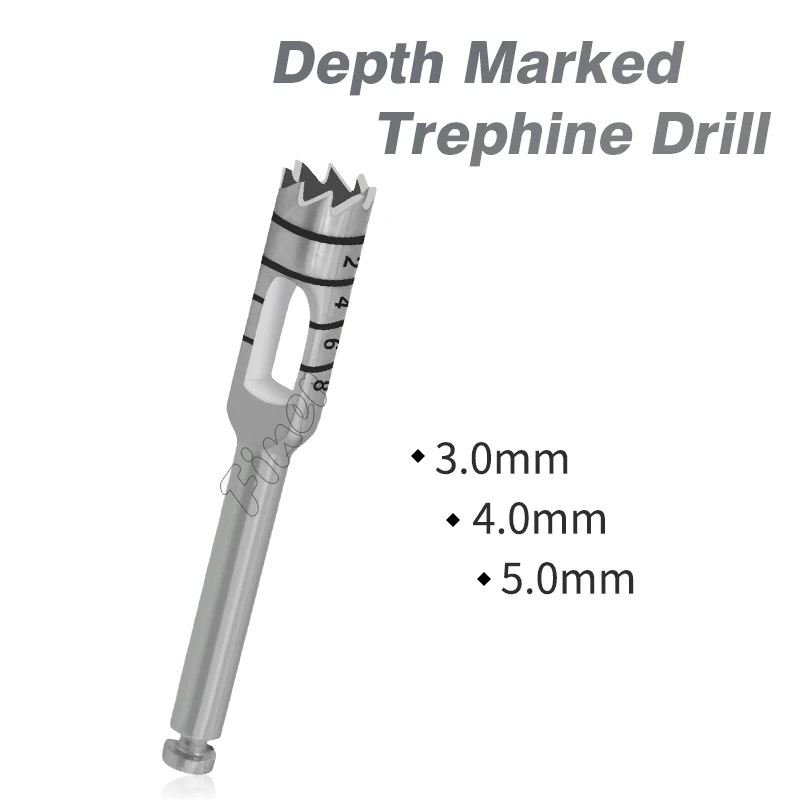 Dental Trephine Drill Bur Tissue Punch Bone Saw Disk Dental Bone Harvest Drill Dental Countersunk Drill Abutment Bone Remove