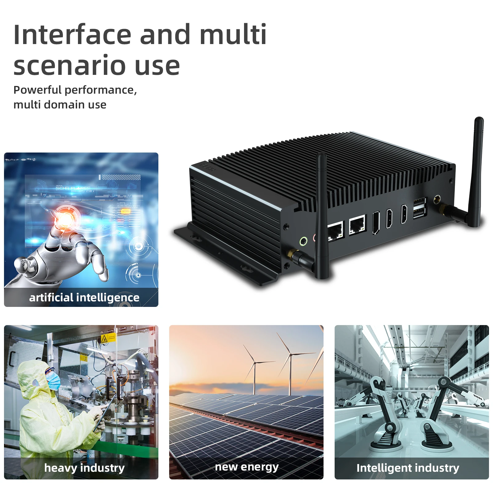 HYSTOU Fanless Industrial Mini PC GPIO Dual LAN tanpa kipas Desktop mikro komputer 6 * USB i7-10810U Dual WiFi