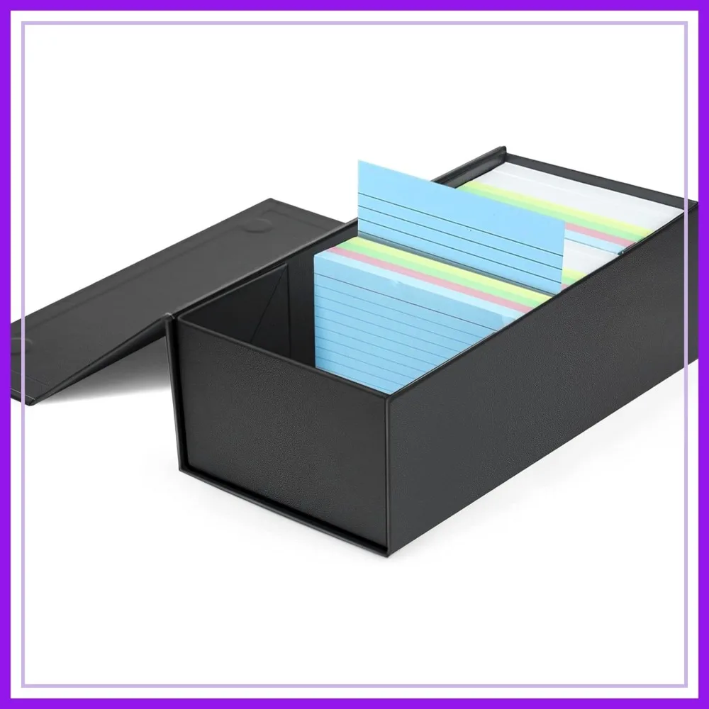 

3x5 Index Card Holder, Card File Box Organizer, Holds 1200 Flash Cards, 1 Pack Black