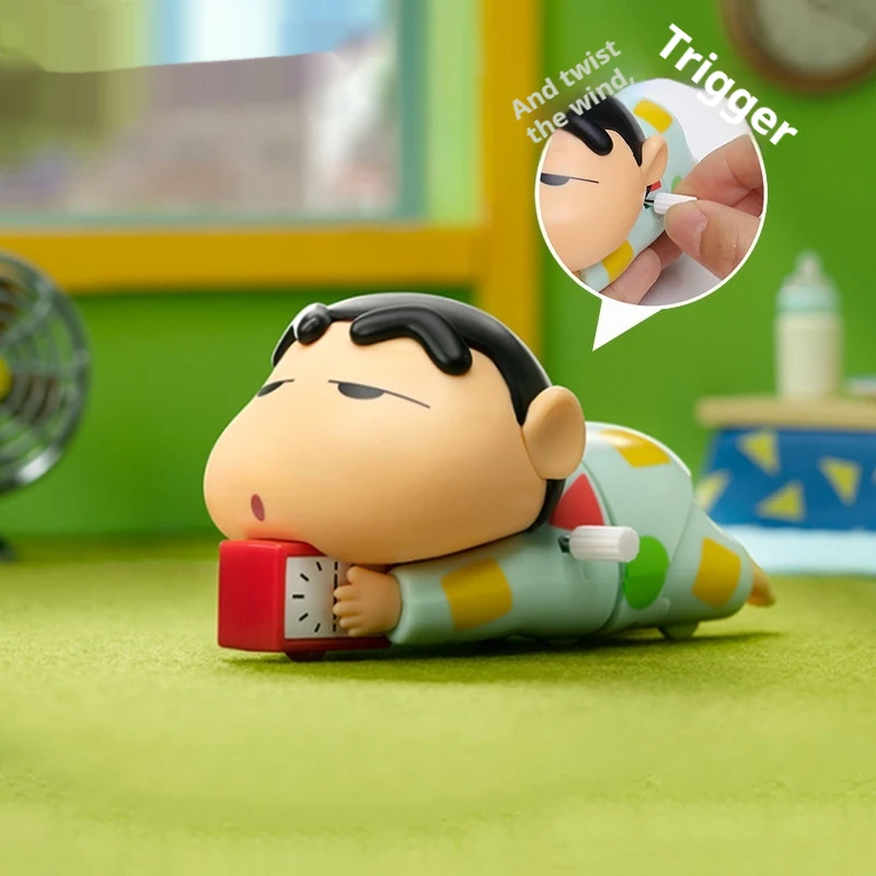 Crayon Shin Chan Dynamic Genuine Blind Box Clockwork Mobile Handpiece Will Move Shin Chan Trendy Toy Ornament Action Doll Gift